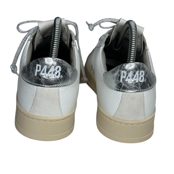 NWOT P448 Jack Perforated Low Top Sneaker in White/ Dakar. Sz: EU 38/US 8.5-9 - Picture 4 of 15